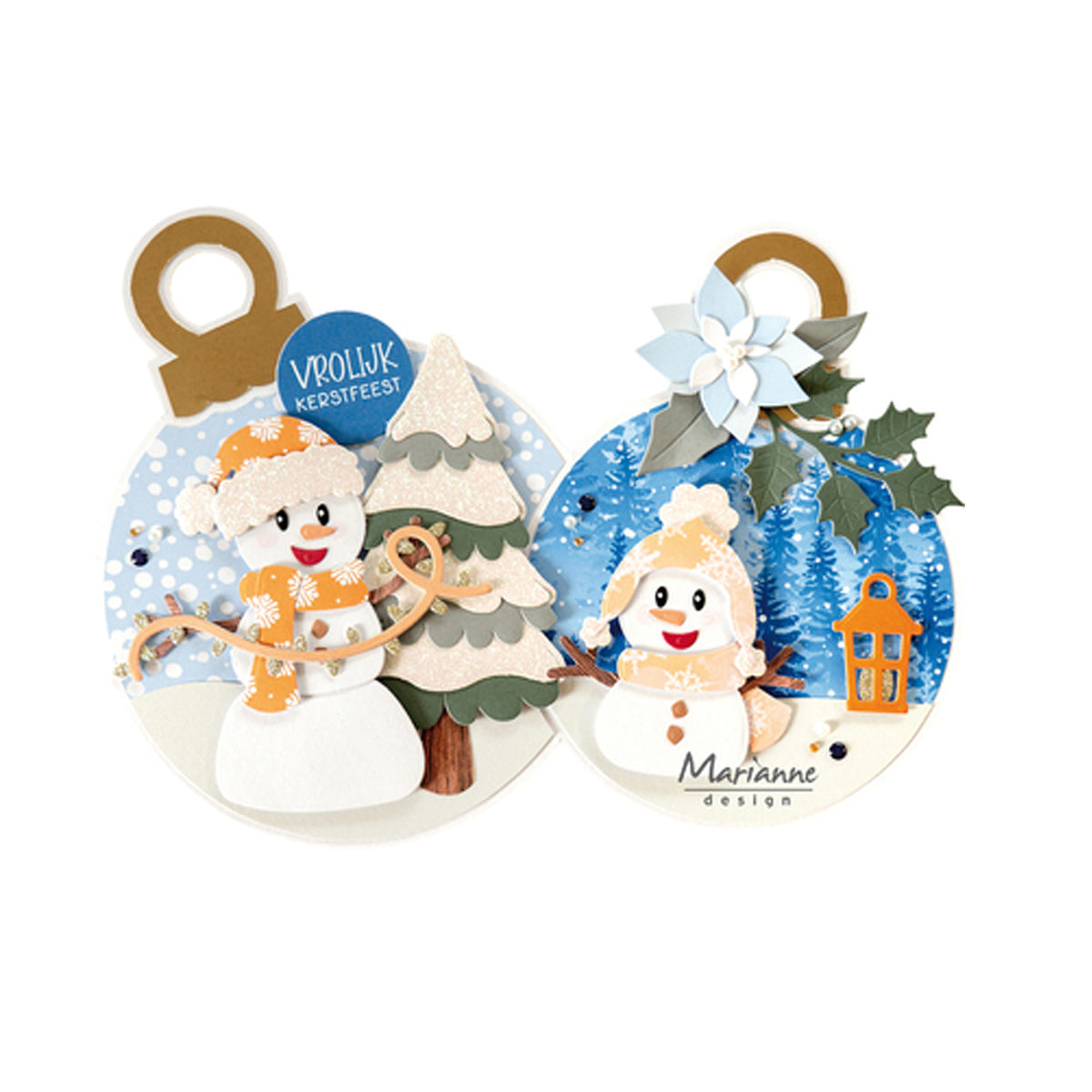 voorbeeld gemaakt met de Marianne Design CA3234 Frosty Winter stickers by Marleen 3 vellen