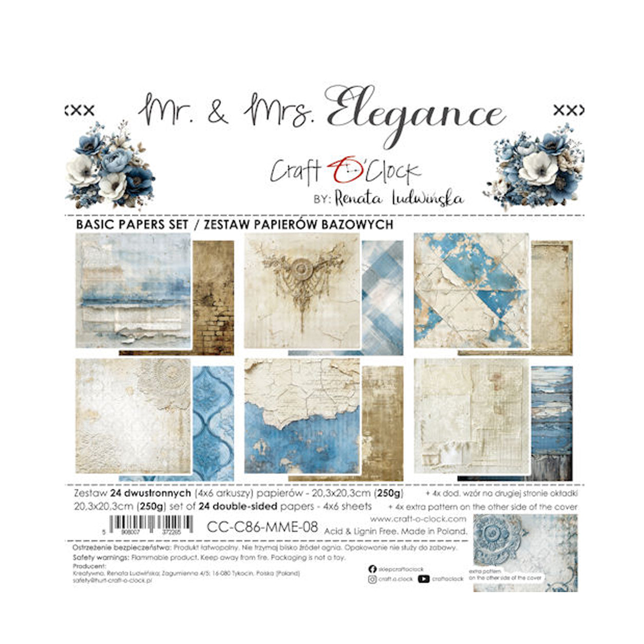 CC-C86-MME-09, Mr. & Mrs Elegance basic paper set van Craft o CLock, Jej hobby
