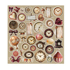Craft O'Clock Shades of Nature Mix Extras Set CC-C88-SON-13 met knipafbeeldingen van barokke schilderijlijsten, vintage dames, harten en boeken op 30,5x31,5 cm papier.