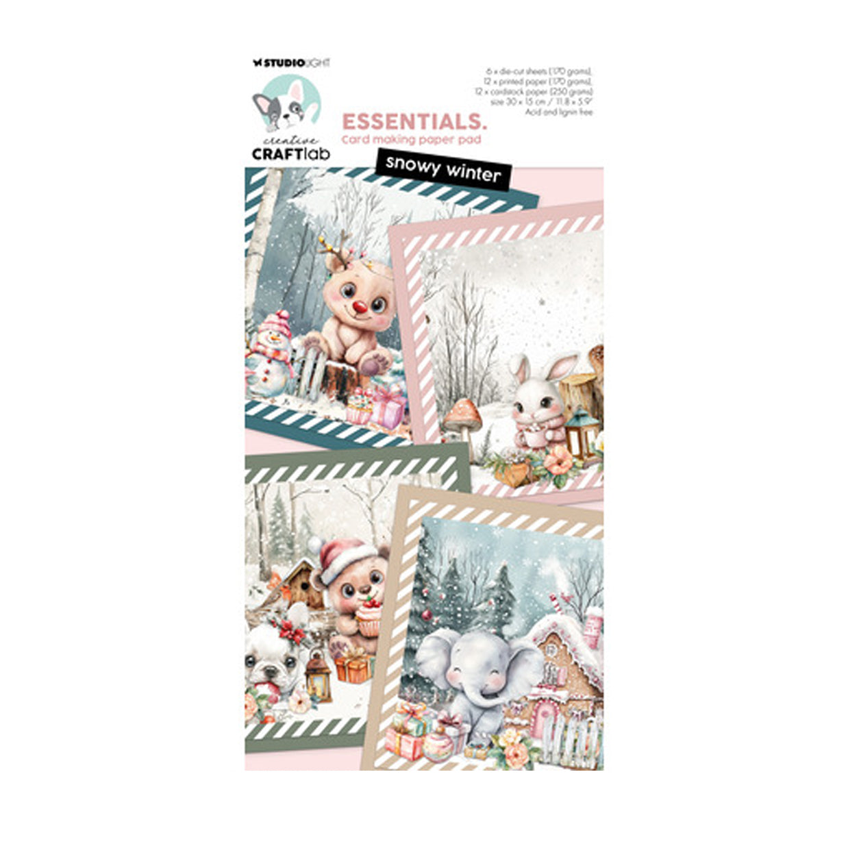 CCL-ES-CMP42 Snowy winter card making paper pad van Cretive craftlab Studio Light