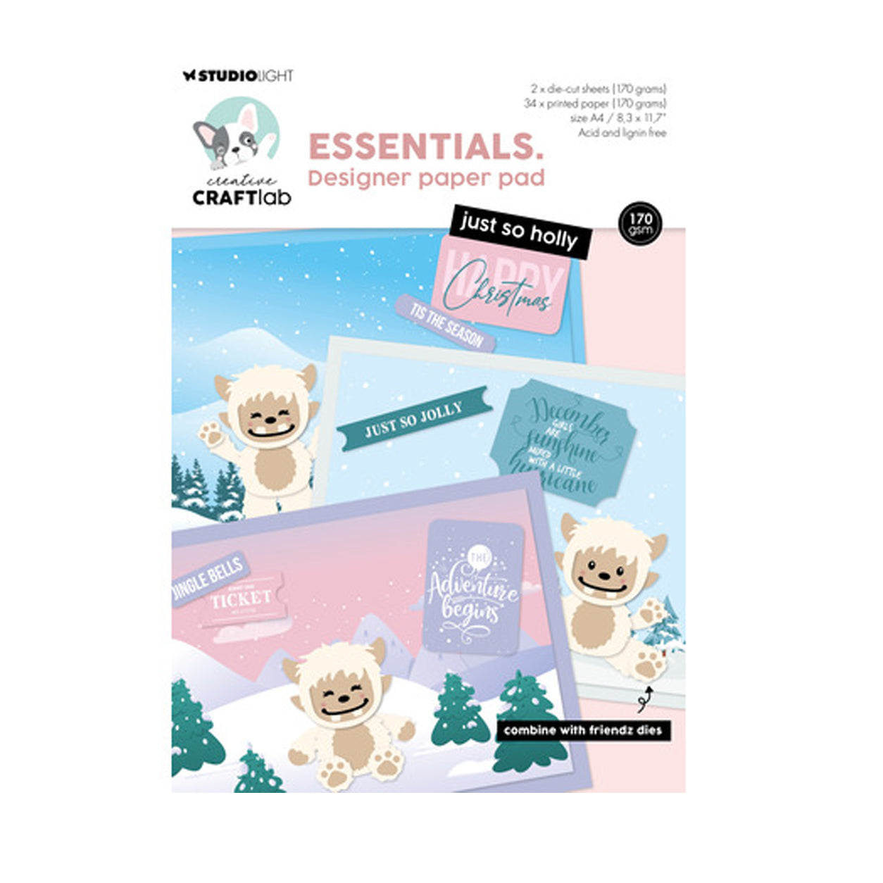 CCL-ES-DPP492 Just so holly designer paper pad van creative craftlab Studio Light