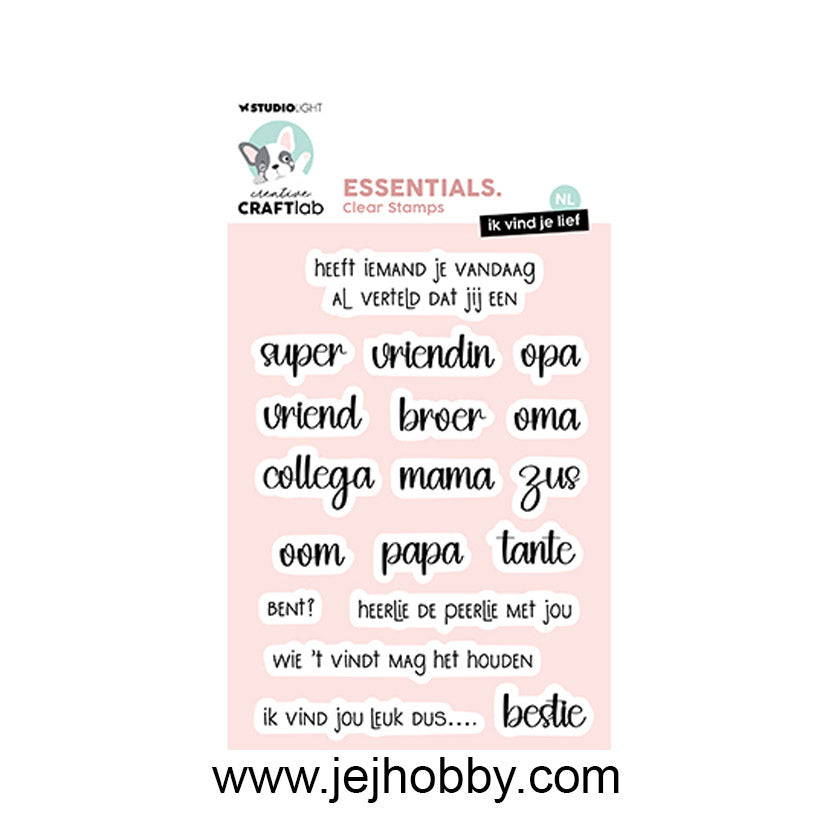 CCL-ES-STAMP801 clear stamps ik vind je lief van studio light voor hobby.
