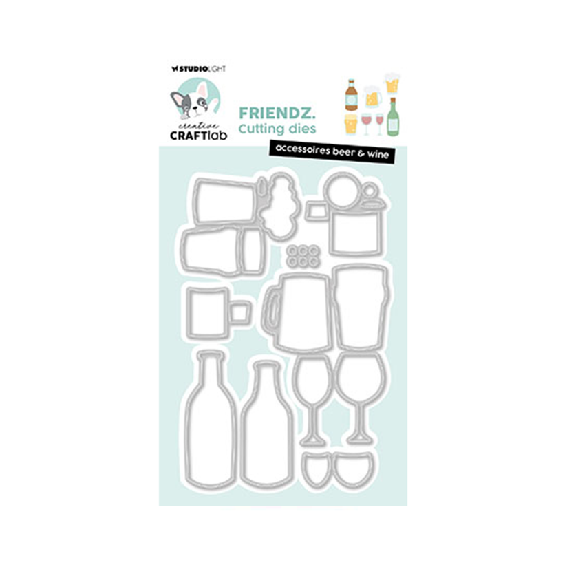 CCL-FR-CD816. Studio light cutting Die Friendz. Accessoires beer wine .jej hobby