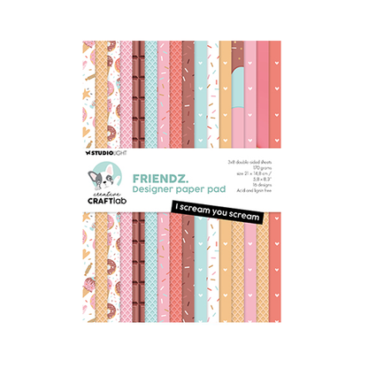 CCL-FR-DPP191 Cratlab, Design  Paper Pad, I scream you scream Friendz nr 191, jej hobby