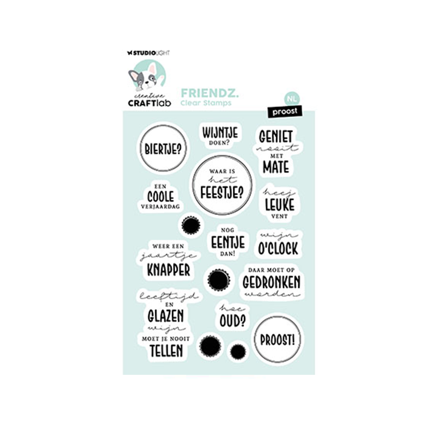 CCL-FR-STAMP659. Studio light. Clear Stamp Friendz NL proost. jej hobby