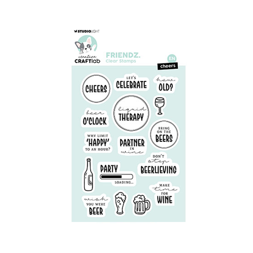 CCL-FR-STAMP660. Studio light. Clear Stamp Friendz EN cheers. jej hobby