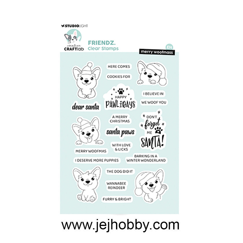 CCL-FR-STAMP874, Merry woofmass, Studio Light Craftlab, jej hobby