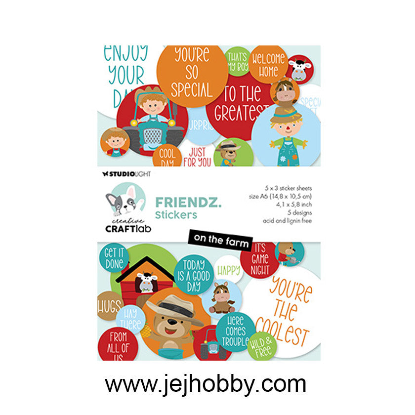 CCL-FR-STIC38, Sticker Paper Pad, On the Farm Craftlab Friendz, jej hobby