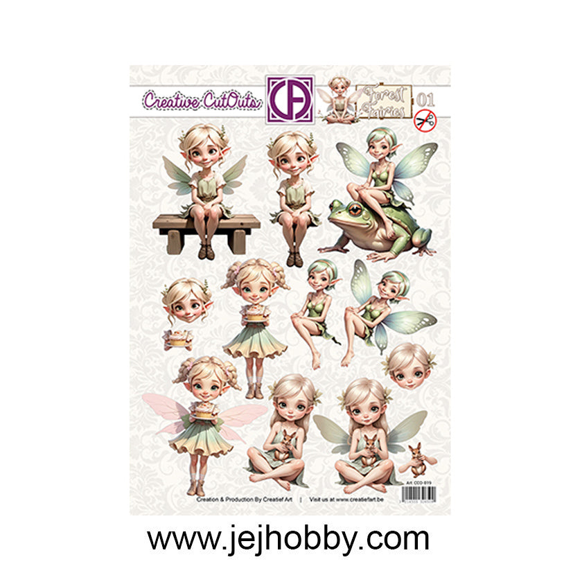 CCO-019, Forest Fairies 01, cut outs, jej hobby