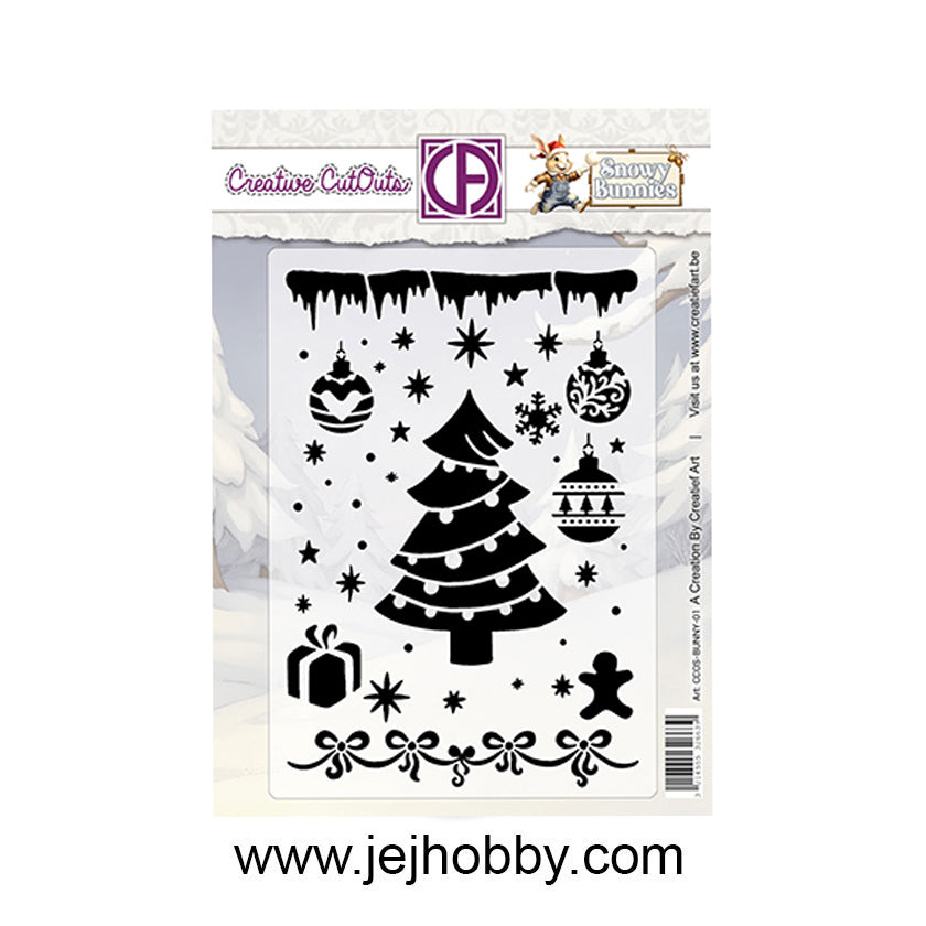 CCOS-BUNNY-01, Bunnies Christmas Decorations, creative cut outs, creatief art, jej hobby
