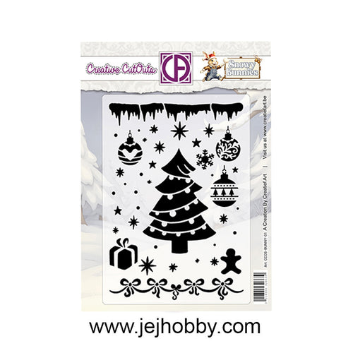 CCOS-BUNNY-01, Bunnies Christmas Decorations, creative cut outs, creatief art, jej hobby