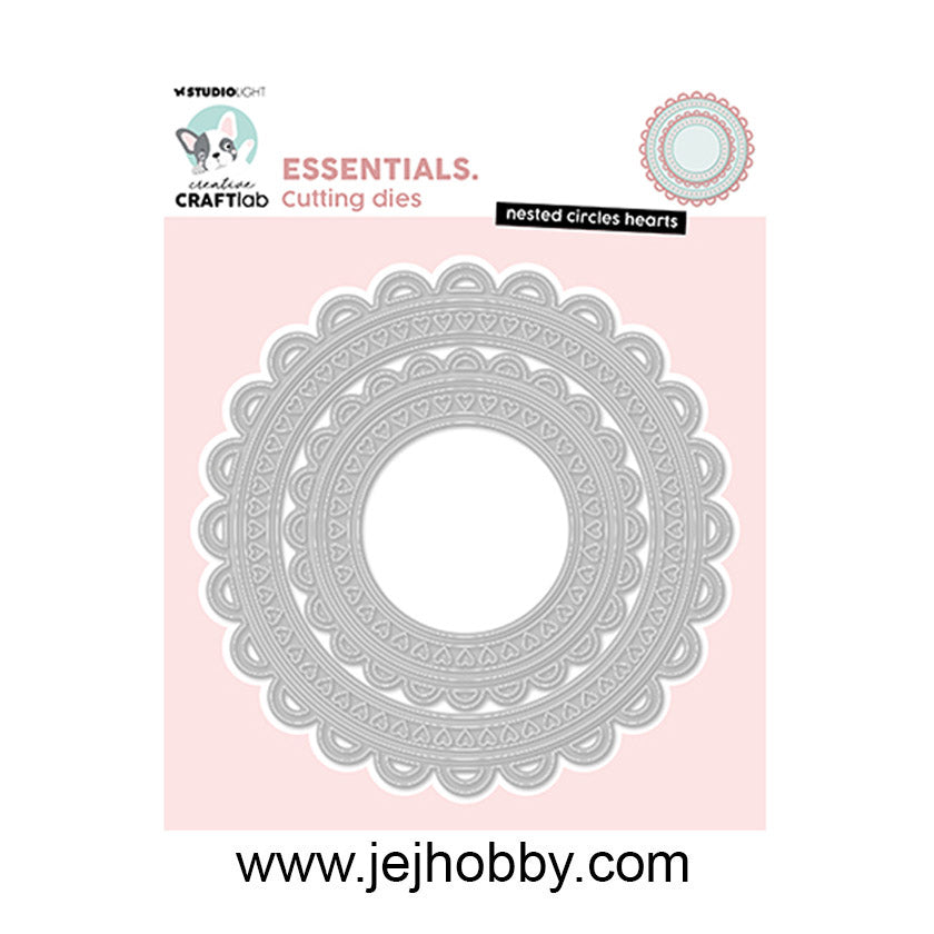 CD1007, Nested circles heart, Studio light, craftlab, jej hobby
