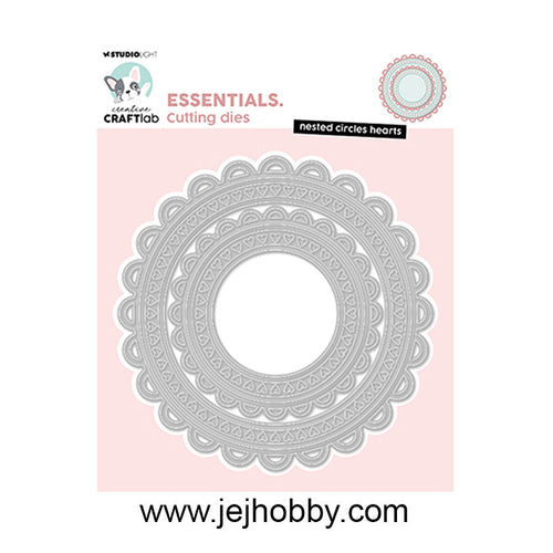 CD1007, Nested circles heart, Studio light, craftlab, jej hobby