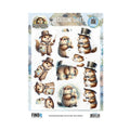 Find It Trading Berrie's Beauties Groundhog 3D-knipvel Little Gentlemen CD12539 op A4-formaat met afbeeldingen van chique geklede marmotten met hoeden en monocles.