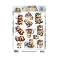 Find It Trading Berrie's Beauties Groundhog 3D-knipvel Holiday Ready CD12541 op A4-formaat met afbeeldingen van marmotten met zonnebrillen, reiskoffers en zomerse outfits.