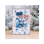 Find It Trading Berrie's Beauties Winter Gnome Wonders 3D-knipvel Frosty Friends (CD12546) op A4-formaat met blauw-witte gnoems, sneeuwpoppen en hertjes in de sneeuw.