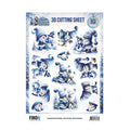Find It Trading Berrie's Beauties Winter Gnome Wonders 3D-knipvel Frosty Friends (CD12546) op A4-formaat met blauw-witte gnoems, sneeuwpoppen en hertjes in de sneeuw.