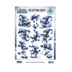 Find It Trading Berrie's Beauties Winter Gnome Wonders 3D-knipvel Winter Fun (CD12547) op A4-formaat met ijsblauwe gnoems die skiën, schaatsen en sleeën in de sneeuw.