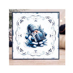 Find It Trading Berrie's Beauties Winter Gnome Wonders 3D-knipvel Frozen Harmonies (CD12548) op A4-formaat met ijsblauwe gnoems die trommel, accordeon en fluit spelen.