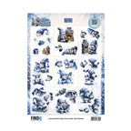 Find It Trading Berrie's Beauties Winter Gnome Wonders 3D-knipvel Mini (CD12549) op A4-formaat met diverse kleine 3D-afbeeldingen van ijsblauwe gnoems bij het haardvuur, in de sneeuw en met instrumenten
