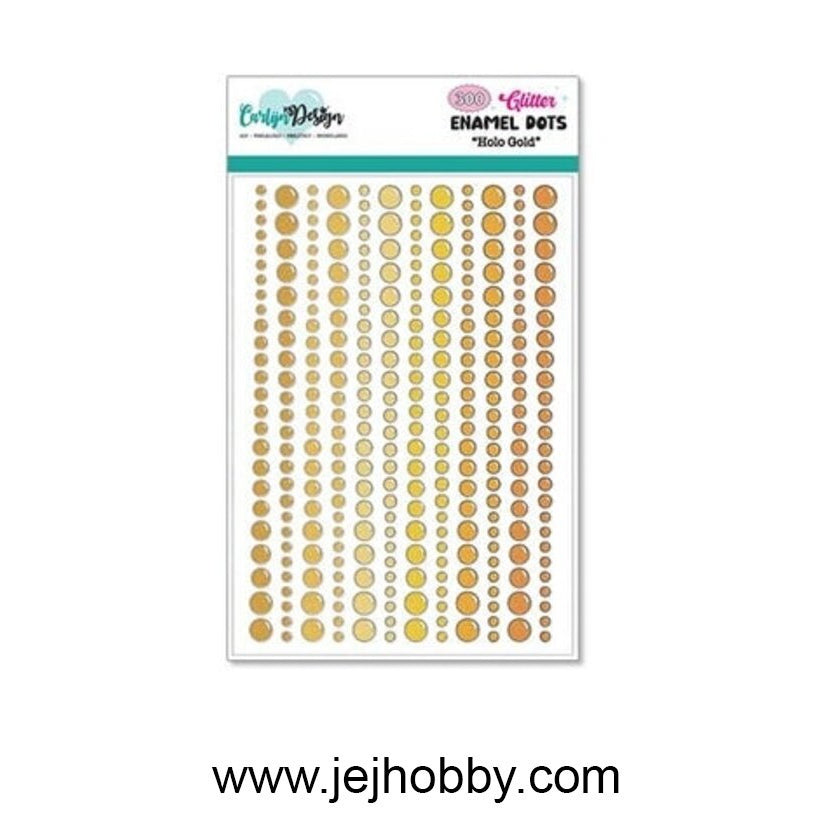 CDED-0013, Holo gold enamel dots, Carlijn design, jej hobby