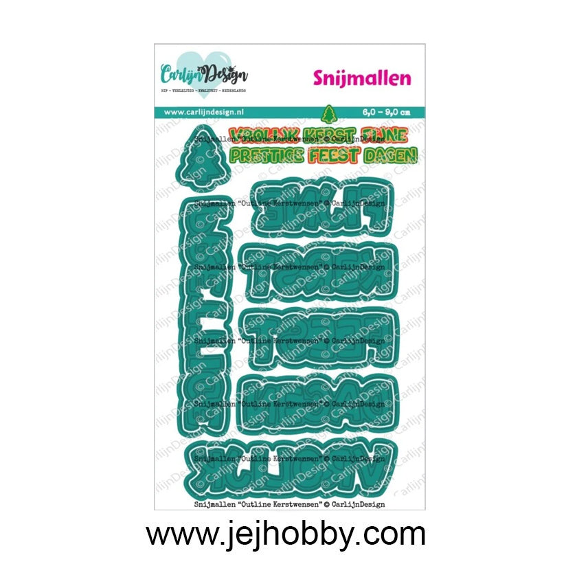 CDSN-0326, Outline kerstwensen, Carlijn design Dais, crea place, jej hobby
