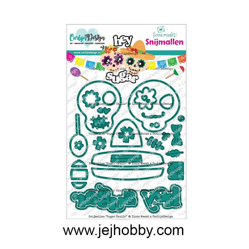 CDSN-0327, Sugar skulls, Carlijn Design, Ilona maakt, jej hobby