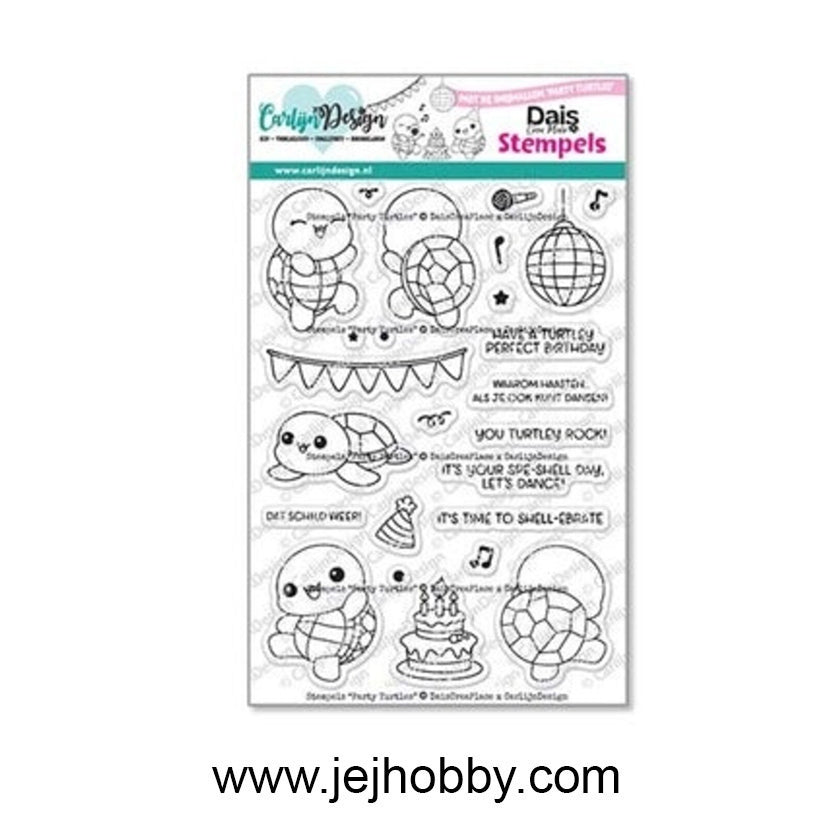 CDST-0157, Party turtles Stempel, Carlijn design, jej hobby