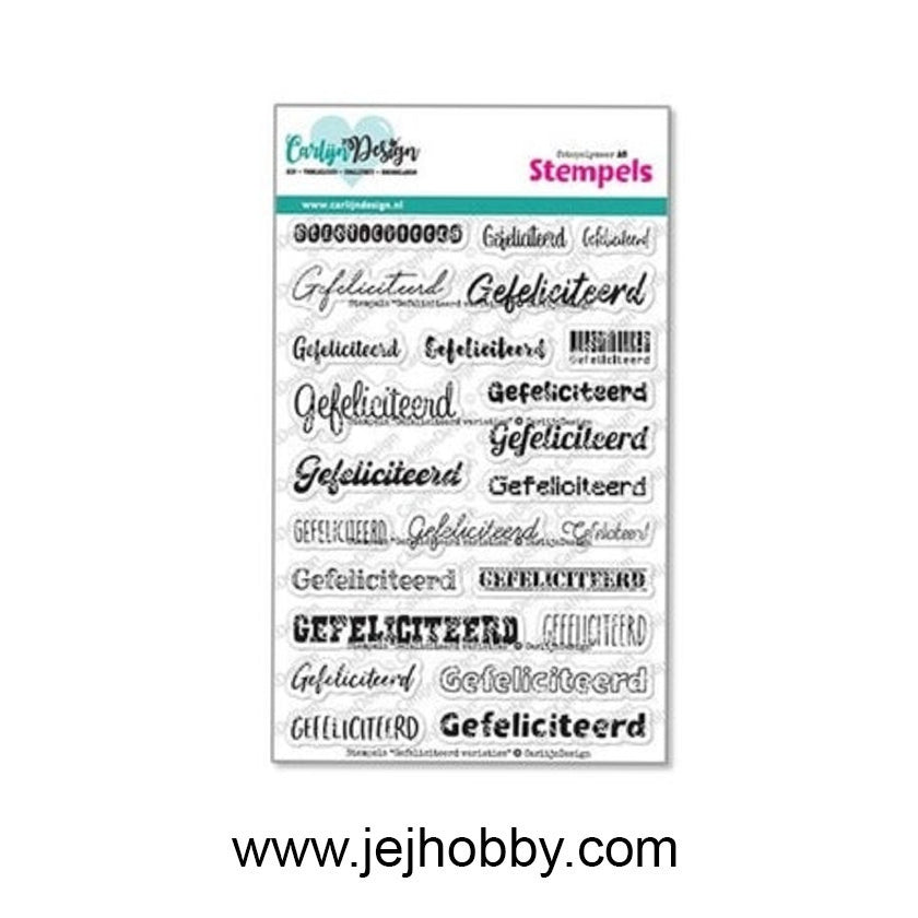 CDST-0158, Gefeliciteerd, Stempel, Carlijn design, jej hobby