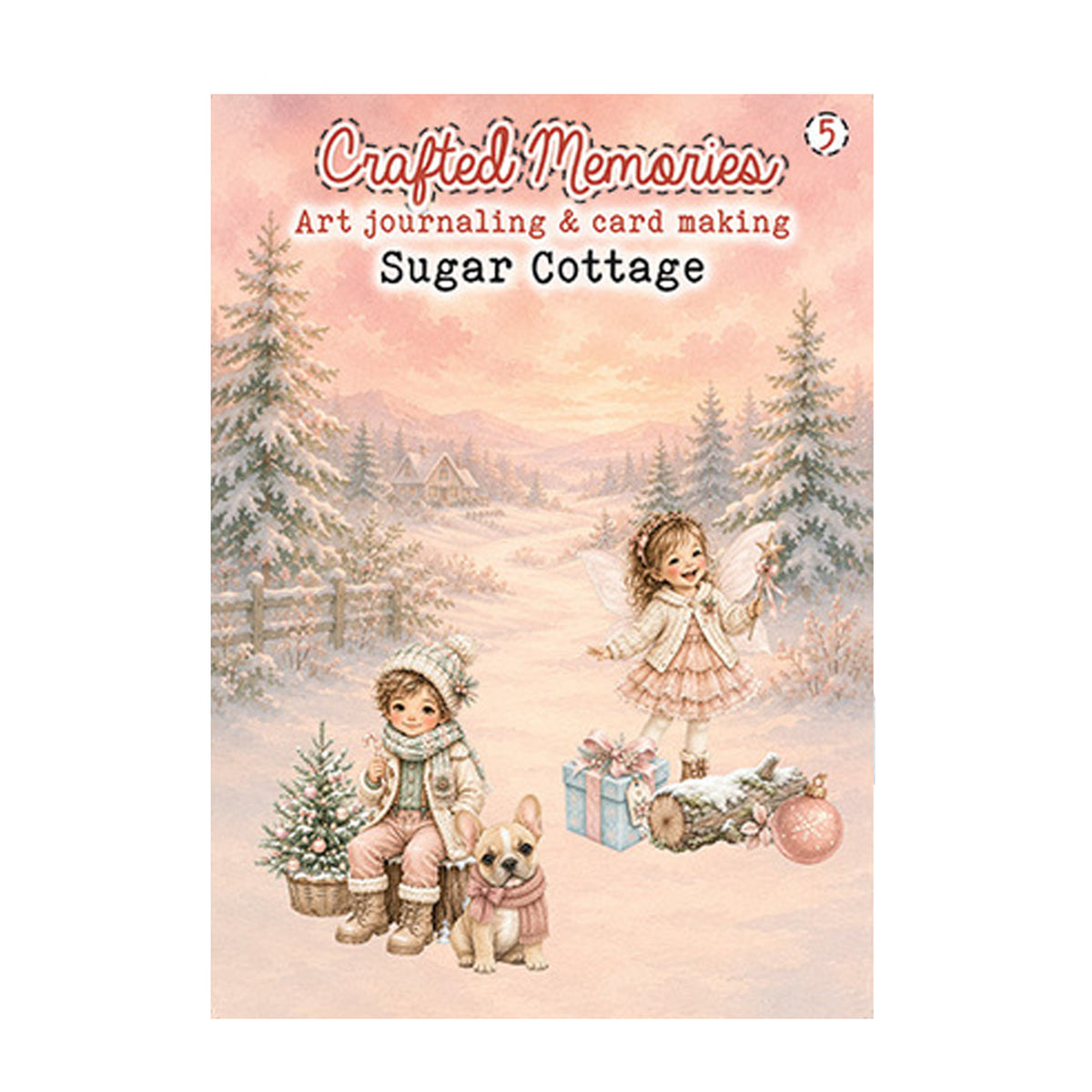 Crafted Memories Sugar Cottage collageboek CM-BOEK-005 met achtergrondpapieren en knipplaatjes voor art journaling, kaarten maken en mixed media