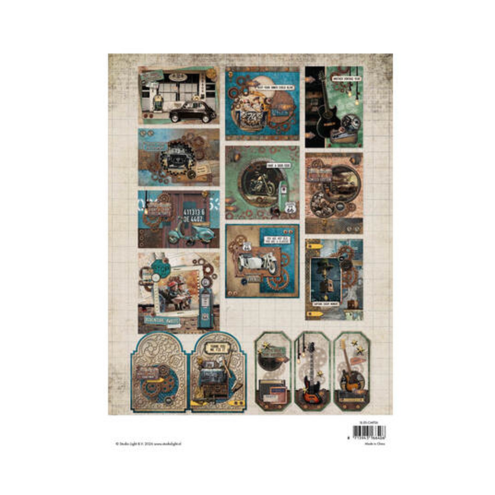 CMP26 Gearhead Workshop card making paper pad van Studio Light voor het maken van kaarten.