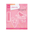 COL1443. Marianne design Collectable. KARINS BIRD, HEARTS, TAG. jej hobby
