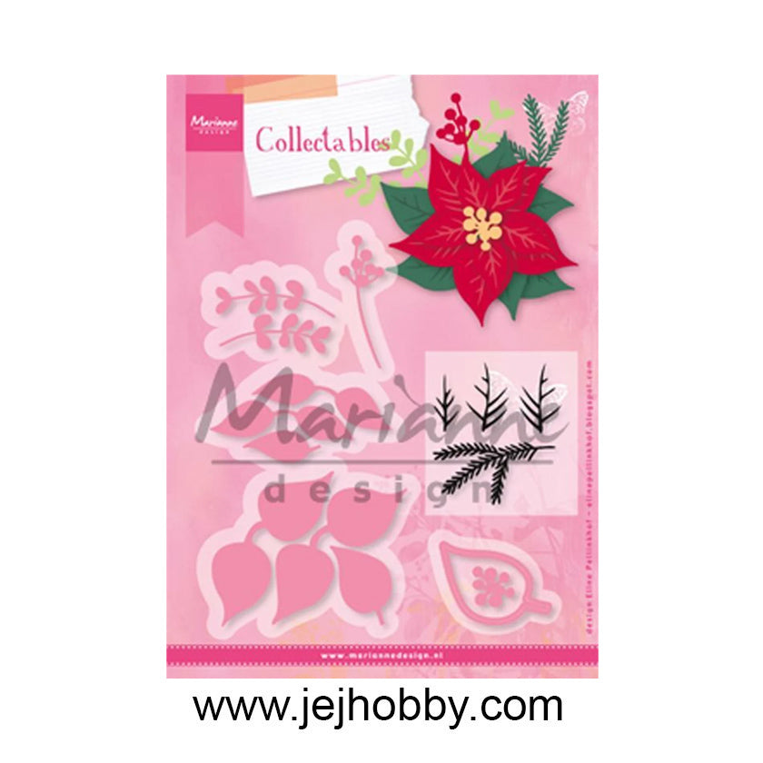 COl1393, Eline's poinsettia, Marianne design, jej hobby