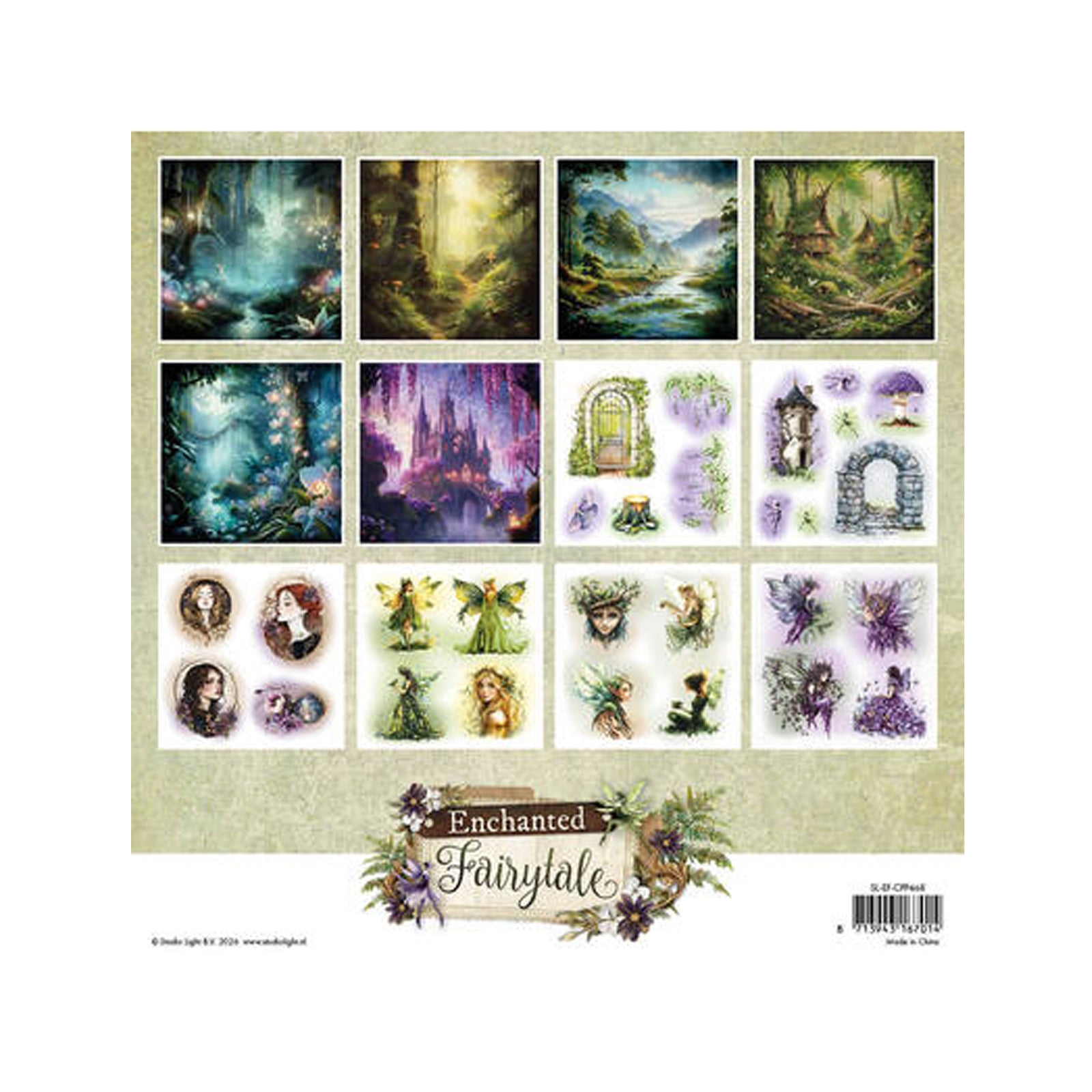 CPP468 patronen van Enchanted Fairytale Collage paper pad van studio light. Deze is perfect voor hobby zoals mixed media.