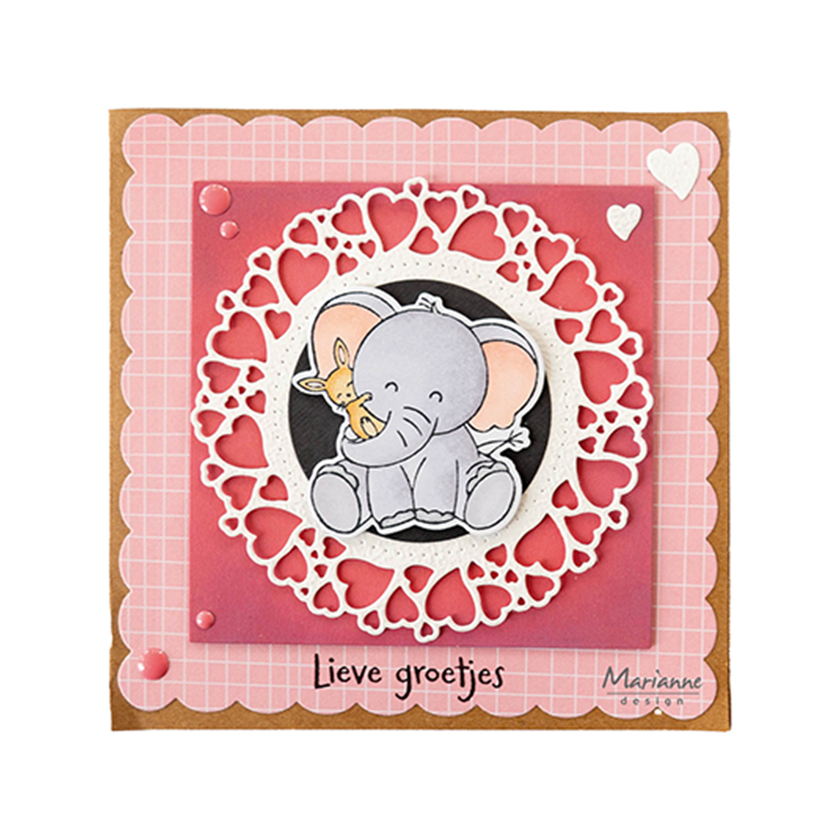 Marianne Design Stamps & die set, Elephant hug