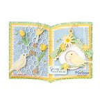 Voorbeeld kaart met de CR1727 tulip by Marleen en CR1725 Open book van Marianne design