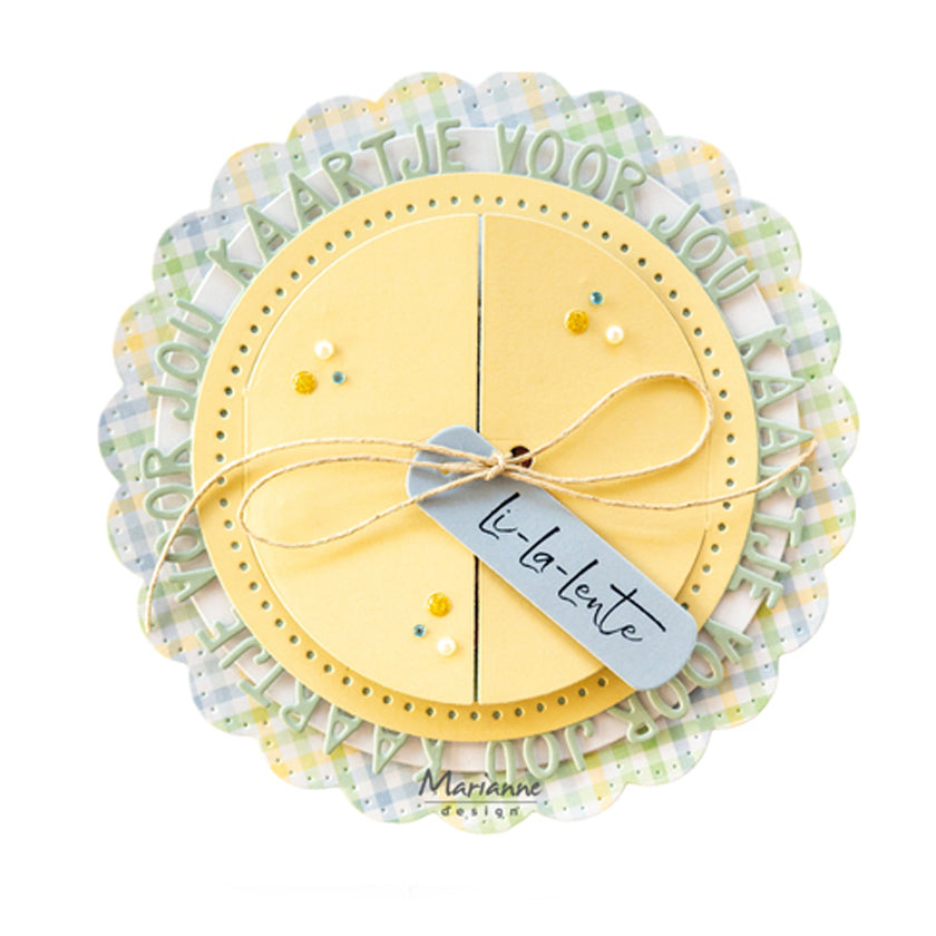 Voorbeeld kaart gemaakt met de CR1726 craftables Peek a boo van Marianne Design