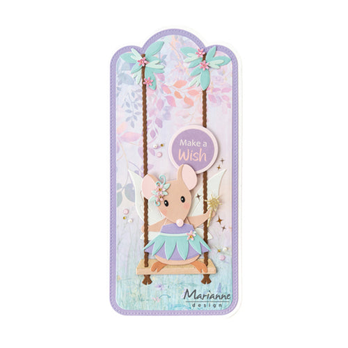 Voorbeeld kaart gemaakt met oa de Cr1731 slimline arch en de ca3224 Magical Garden stickers van Marianne Design