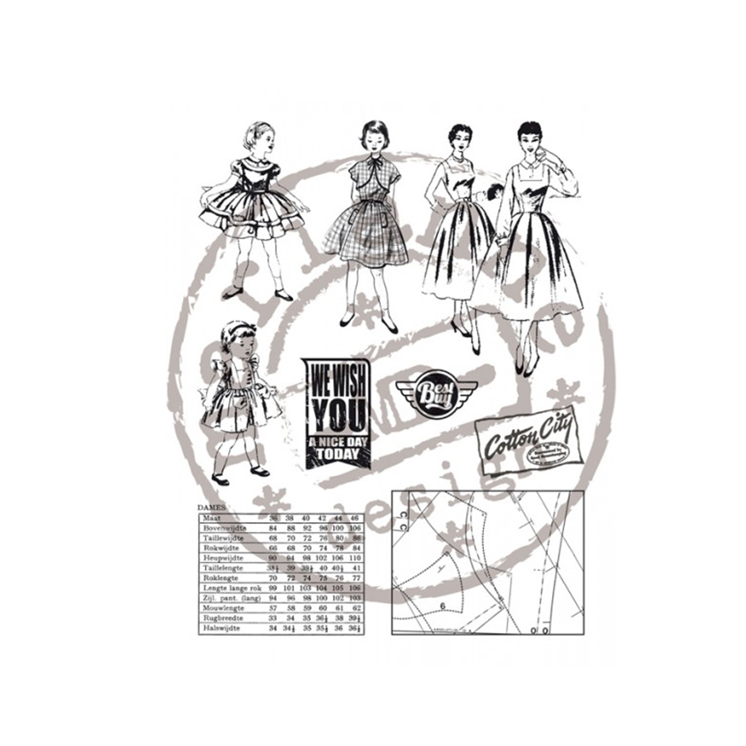 Clear stamps Marianne design faboules fifties