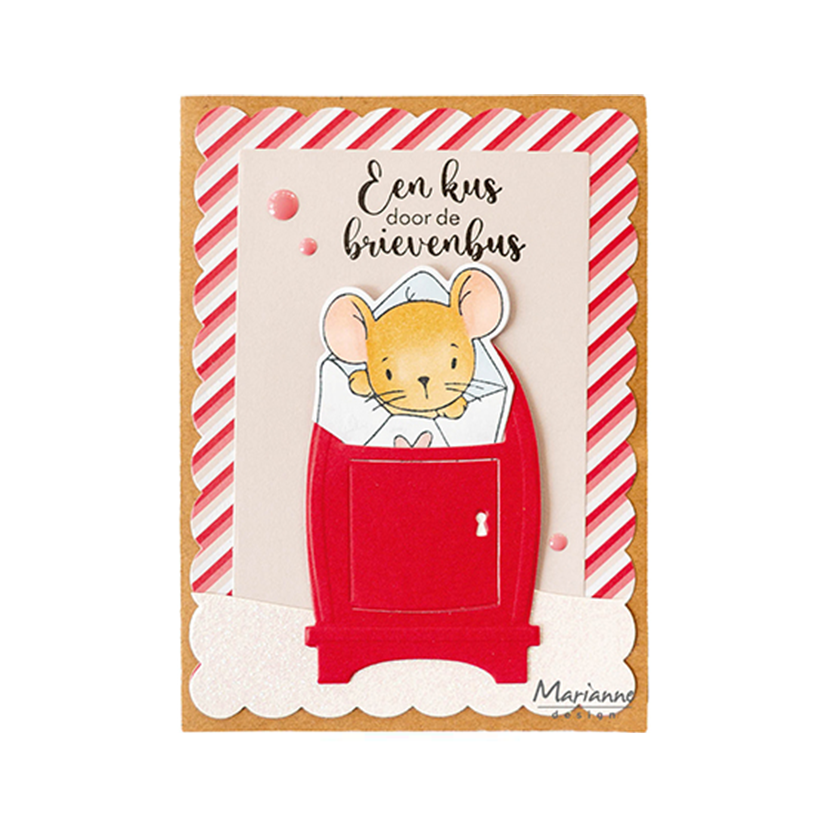 Marianne Design Stamps & die set, Hello Mouse