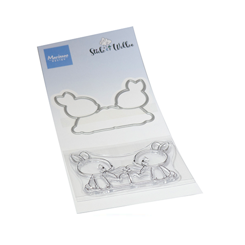 Marianne Design Stamps & die set, Rabbit friends