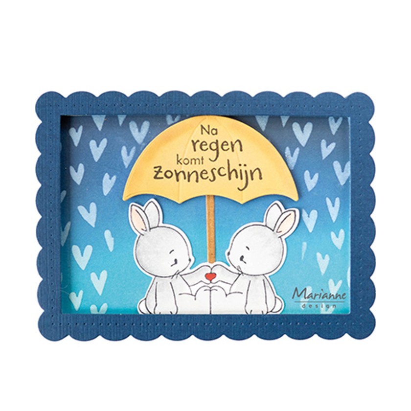 Marianne Design Stamps & die set, Rabbit friends