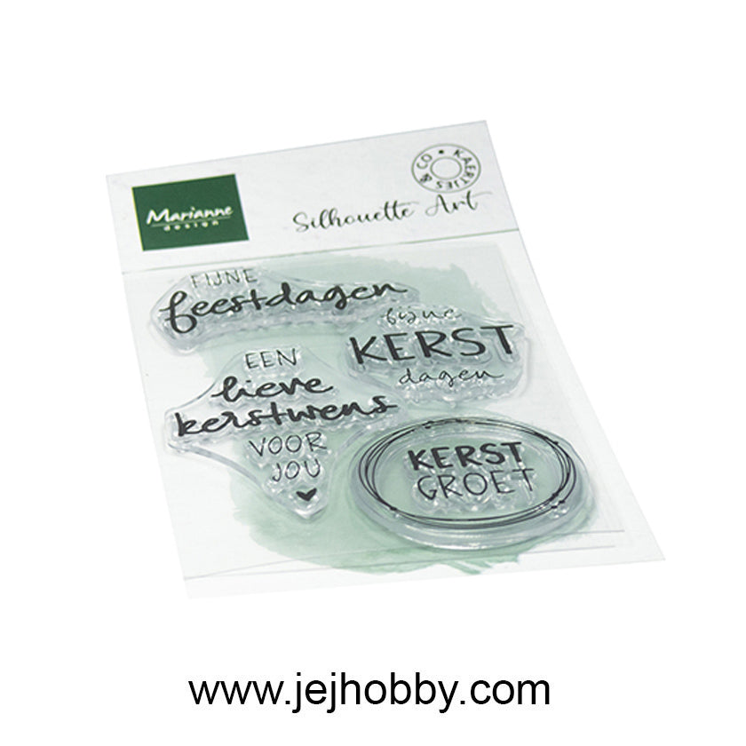 CS1183, Silhouette Art, Kerstwensen by Kaertjes & Co, Marianne design, jej hobby