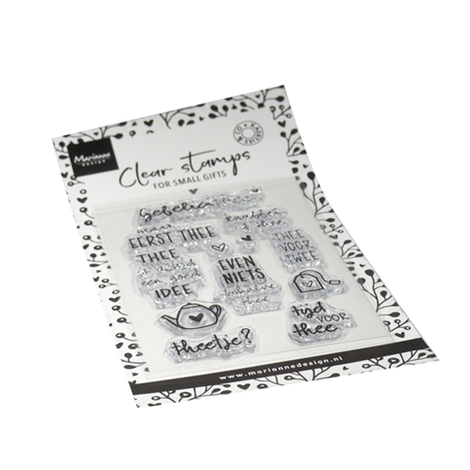 CS1191 Kaertjes en co Thee voor twee van Marianne Design. Dit zijn stempels voor hobby