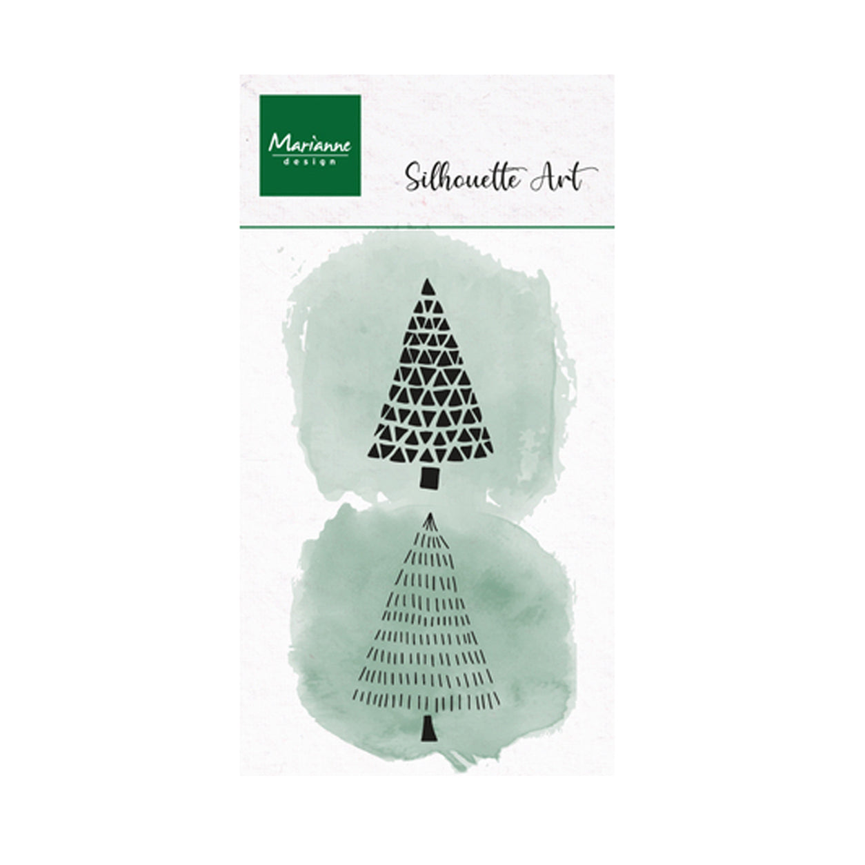 CS1202 Clear stamp silhouette art Merry trees van Marianne design