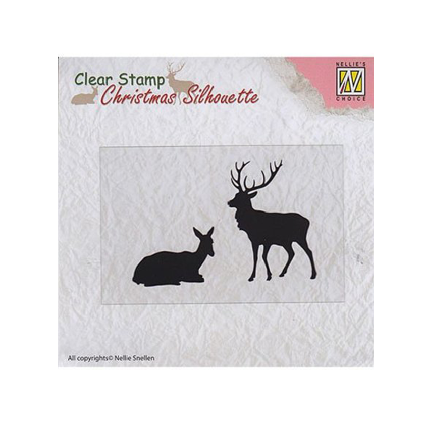 CSIL001 Nellie's choise. Clear stamp. Christmas silhouette reindeer. jej hobby