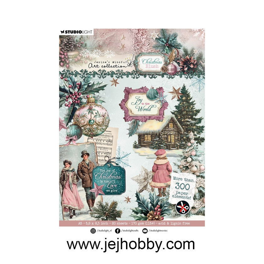 DCPP392, Christmas blush, JMA, die cut paper pad, studio light, jej hobby