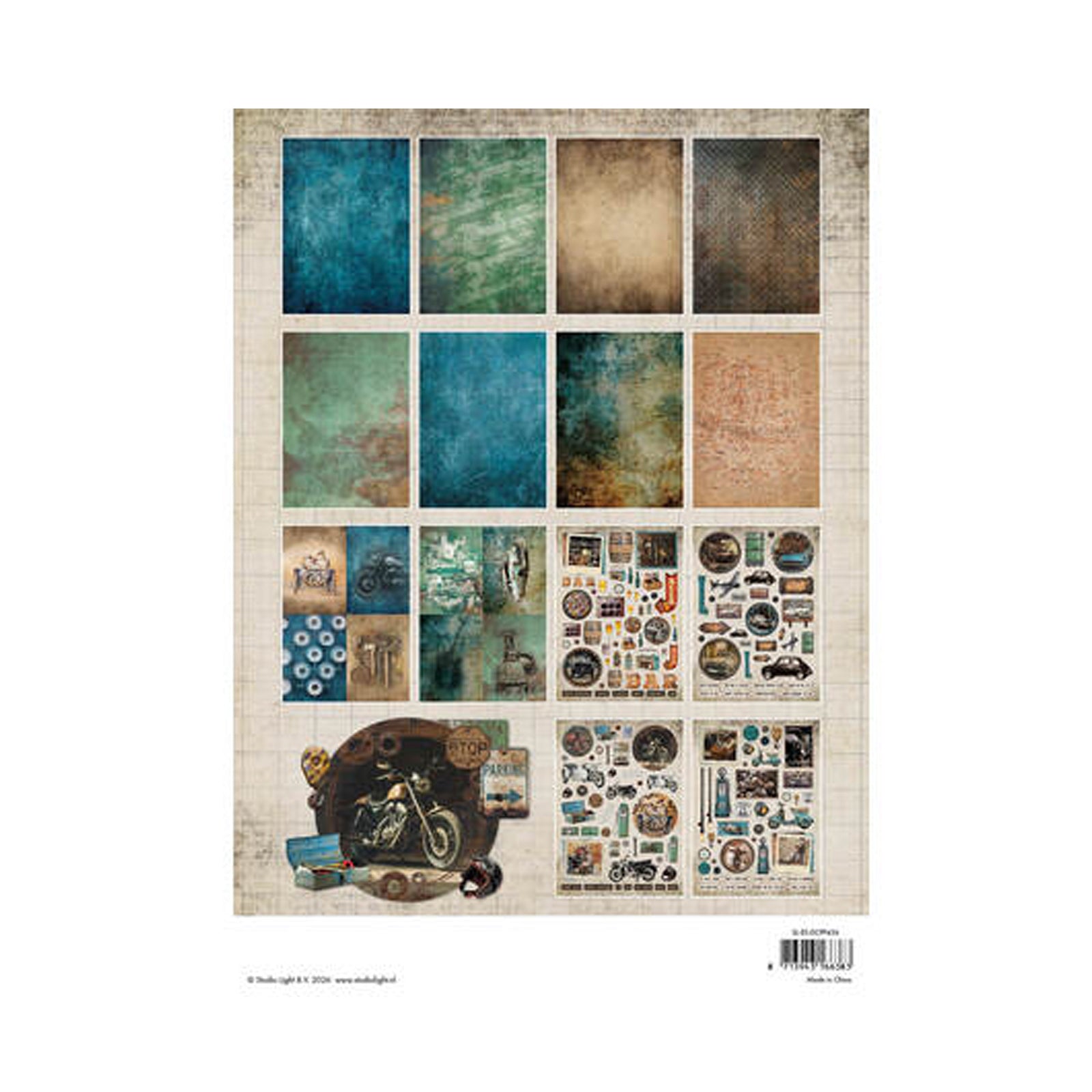 achterkant van de DCPP436 Gearhead die cut paper pad van Studio Light voor hobby