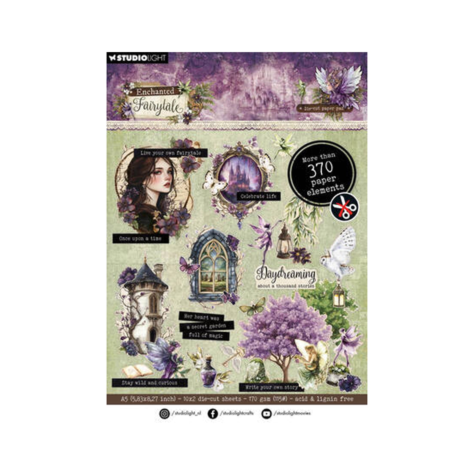 SL-EF-DCPP466 Enchanted Fairytale die cut elements van studio light. Perfect voor hobby zoals mixed media.