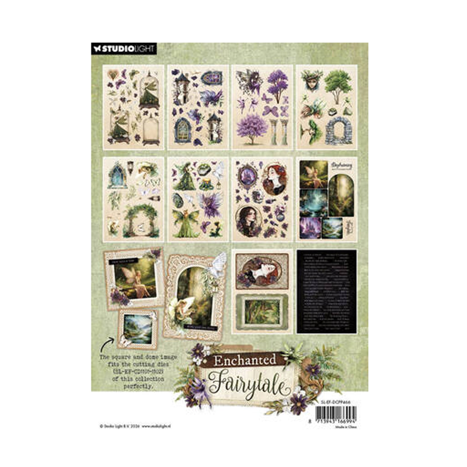Patronen van de SL-EF-DCPP466 Enchanted Fairytale die cut elements van studio light. Perfect voor hobby zoals mixed media.